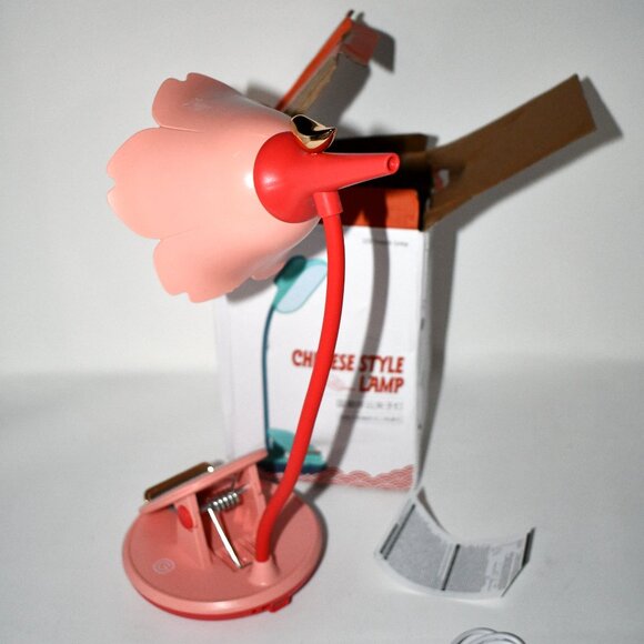 Pink Desk Lamp with Clamp – Rechargeable LED, Adjustable Gooseneck, Dimmable, NW - Picture 3 of 5